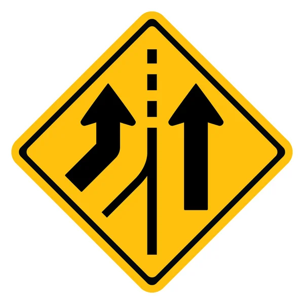 Warning traffic sign MERGING LANE — Stock Vector