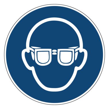 Zorunlu eylem işareti, koruyucu gözlük giymek