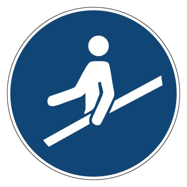 Zorunlu eylem işareti, kullanım Küpeşte