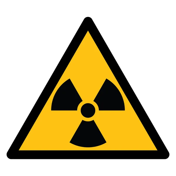 Panneau d'avertissement, ATTENTION RADIATION — Image vectorielle