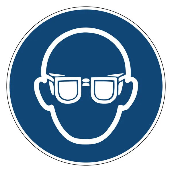 Signo de ação obrigatória, usar óculos de segurança — Vetor de Stock