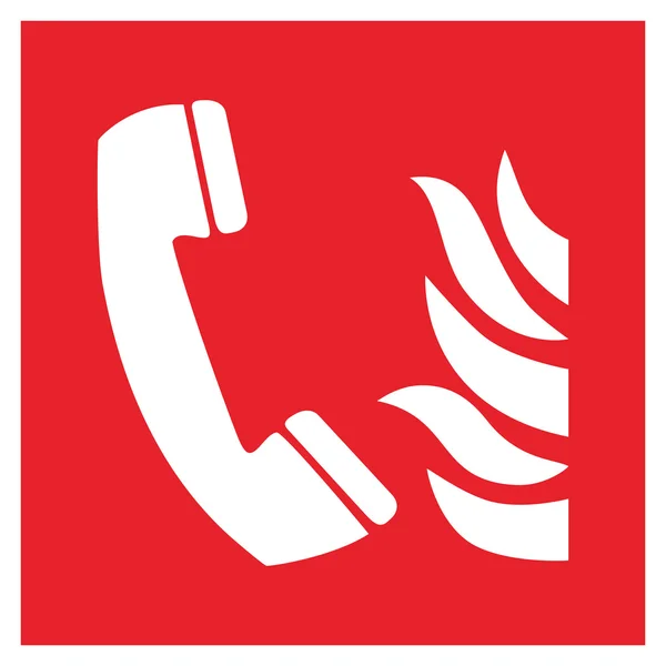 Yangın emniyet işareti acil telefon ateş — Stok Vektör