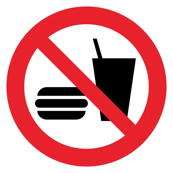 禁止标志不吃喝 — 图库矢量图片