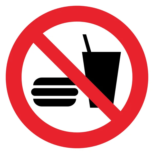 Signo de prohibición NO COMER Y Beber — Vector de stock