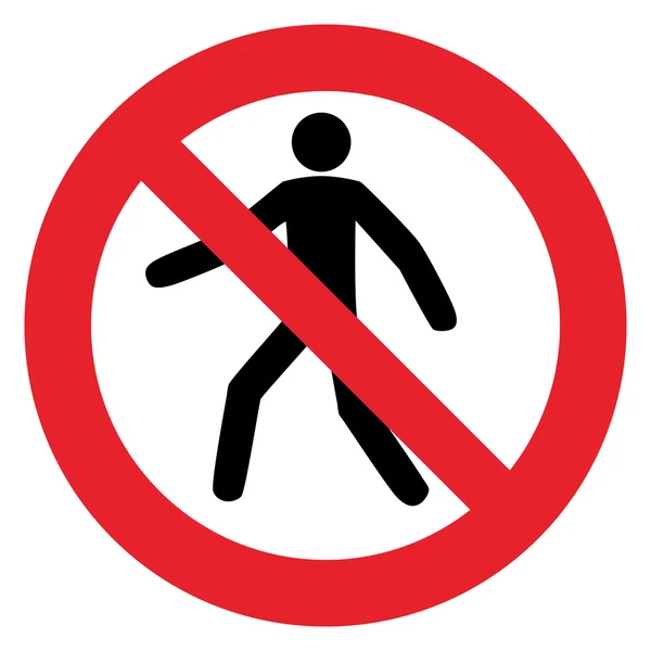 Signo de prohibición NO PEDESTRIANO o NO TRAVÉS — Archivo Imágenes Vectoriales