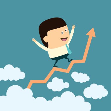 iş büyüme, işadamı başarı kavramının ok grafiği