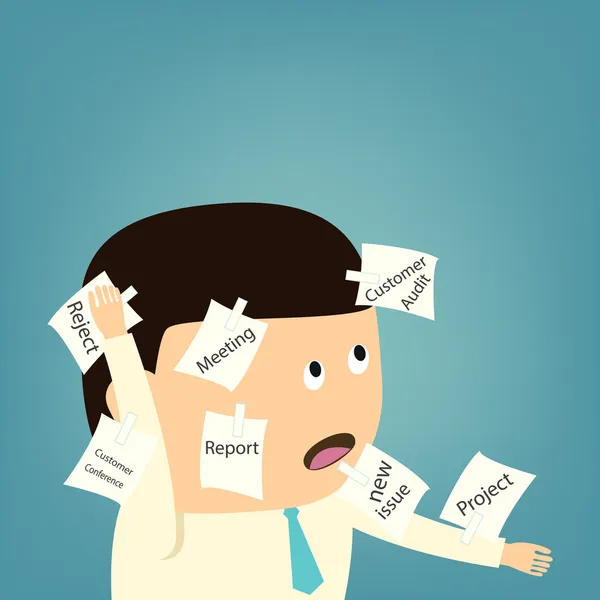 karikatür işadamı sıkı çalışma ve başarısız kavramı