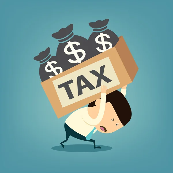 karikatür işadamı omuz vergi kutusu