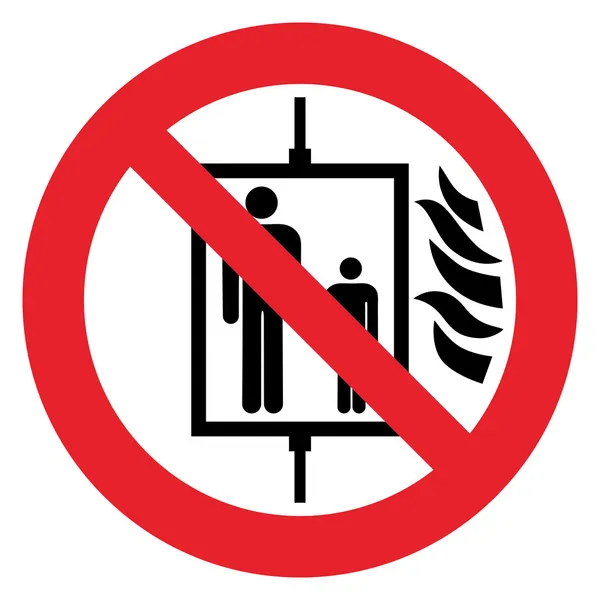 Prohibition sign DO NOT USE ELEVATOR IN CASE OF FIRE — Stock Illustration Prohibition sign DO NOT USE ELEVATOR IN CASE OF FIRE Royalty Free Stock Illustrations
