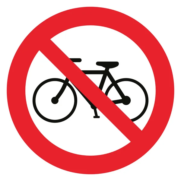 Signo de prohibición de bicicletas — Vector de stock