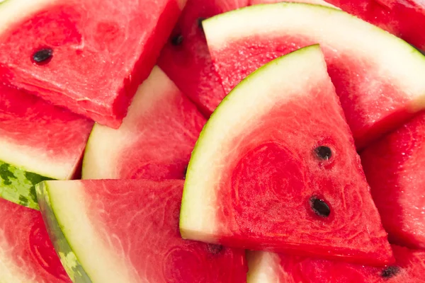 Färska skivor av röd vattenmelon — Stockfoto
