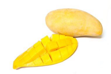 beyaz izole sarı mango
