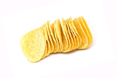 yığın üzerinde beyaz bir patates cipsi