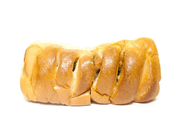 白い背景にパンのパン — ストック写真