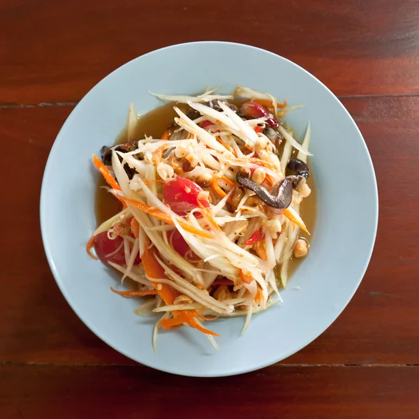Thai papaya salad hot and spicy mixed from variety of vegetable — Stock Photo, Image