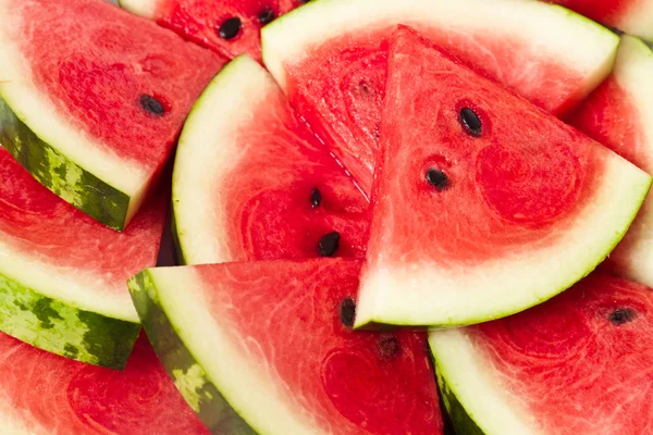 Färska skivor av röd vattenmelon — Stockfoto