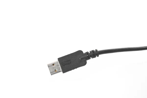 Cabo USB isolado em branco — Fotografia de Stock