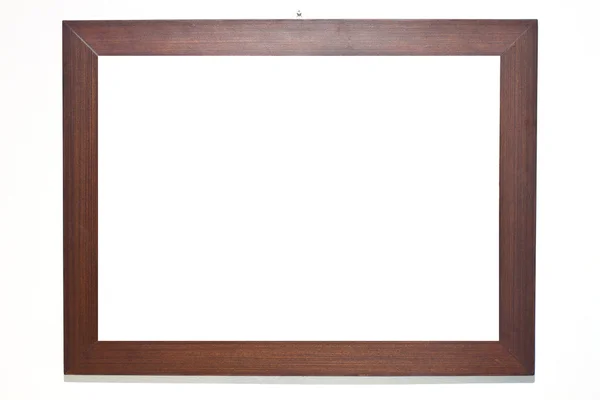 Деревянная рамка на белом фоне — стоковое фото