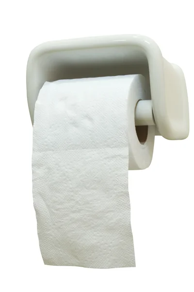 Тримач туалетного паперу з рулоном — стокове фото