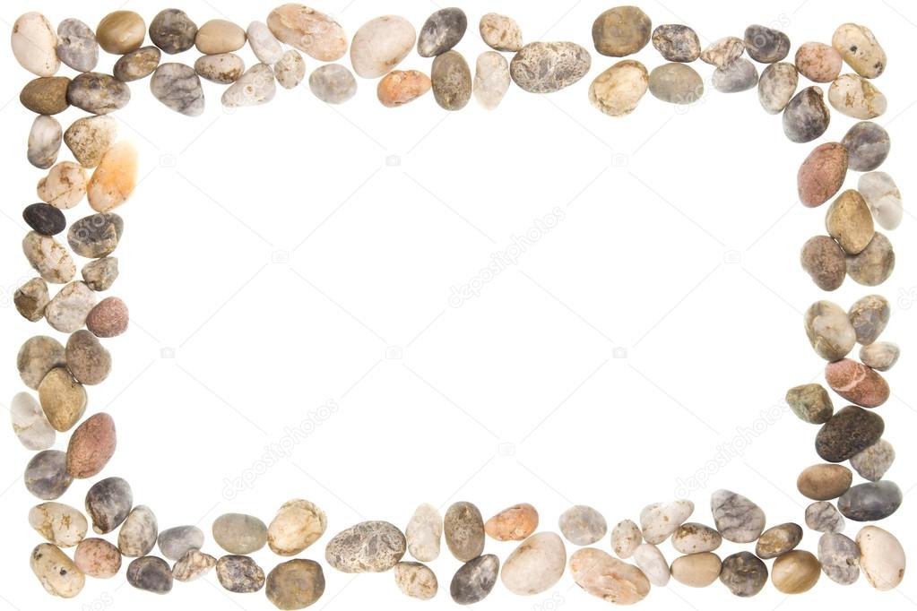 pebbles white background as a frame