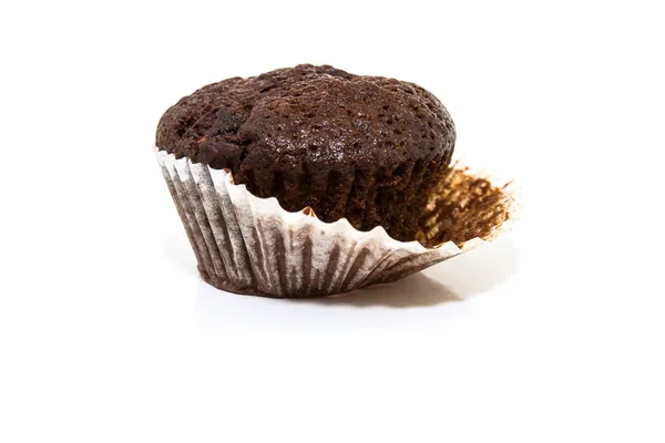 Banana with chocolate cup cake — Stock Photo, Image