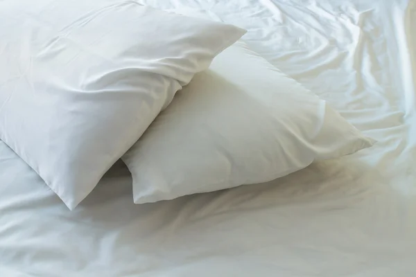 Pillows on bed — Stock Photo, Image