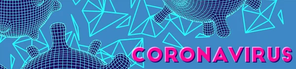 Covid-19 coronavirus disegno banner futuristico — Vettoriale Stock