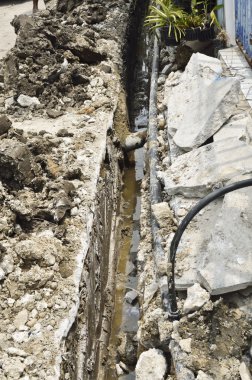 pvc boru hendek koymak için toprak kazma
