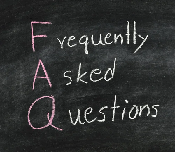 Faq auf der Tafel. — Stockfoto