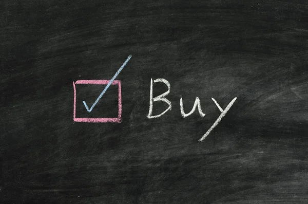 Comprar e botão — Fotografia de Stock