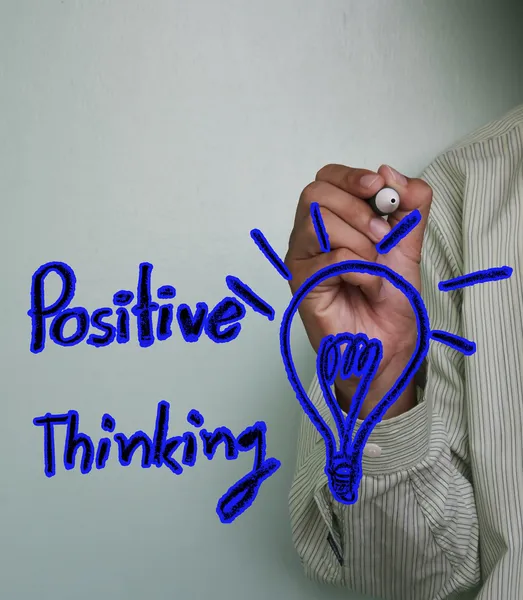Posive 思考と電球 — ストック写真