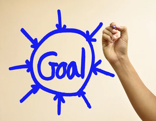 Hand drawing the word goal — Stock Photo, Image