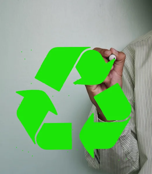 Dibujo a mano reciclar símbolo — Foto de Stock