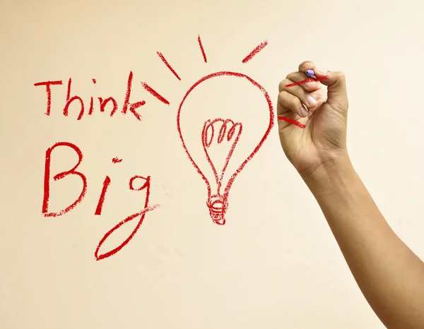 el çizim ampul ve kelime 