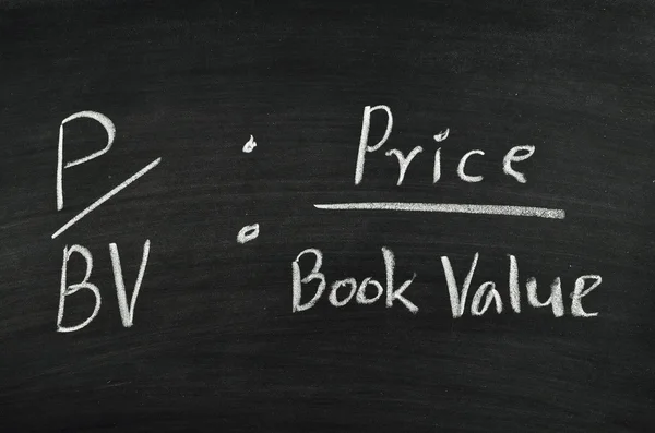 Cena za stosunek wartości księgowej — Zdjęcie stockowe
