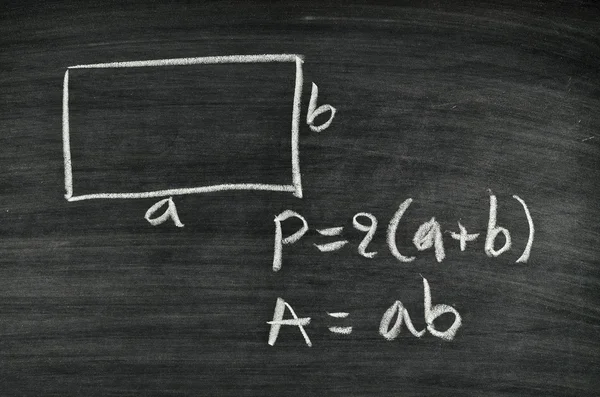 Área rectangular y fórmula perimetral — Foto de Stock