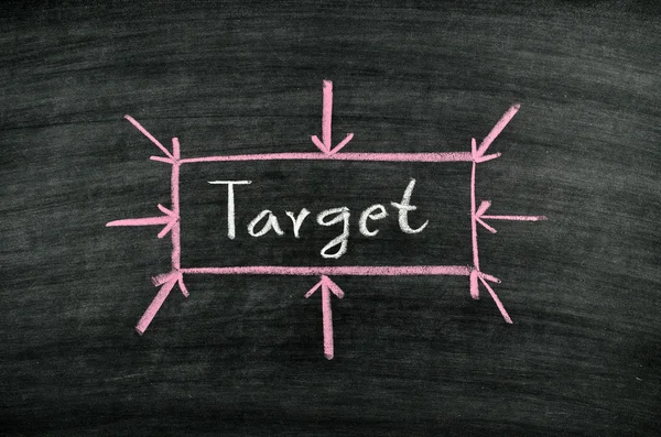Target on blackboard — Stock Photo, Image