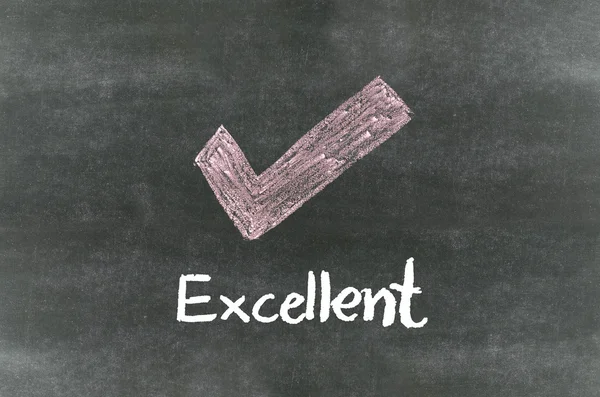 Checkmark symbol and word"Excellent" — Stock Photo, Image