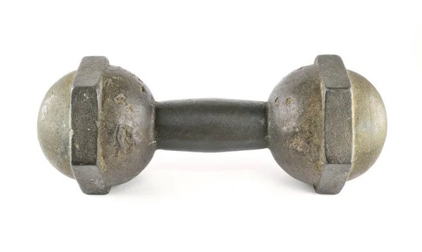 Gamla dumbell på vit bakgrund — Stockfoto