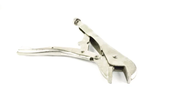 Adjustable locking pliers on white background — Stock Photo, Image