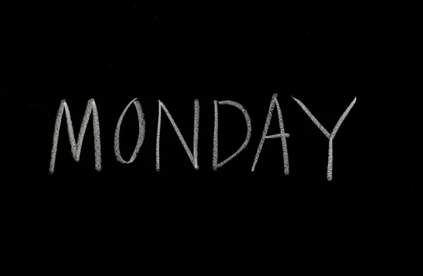 Word "monday" on blackboard — Stock Photo, Image