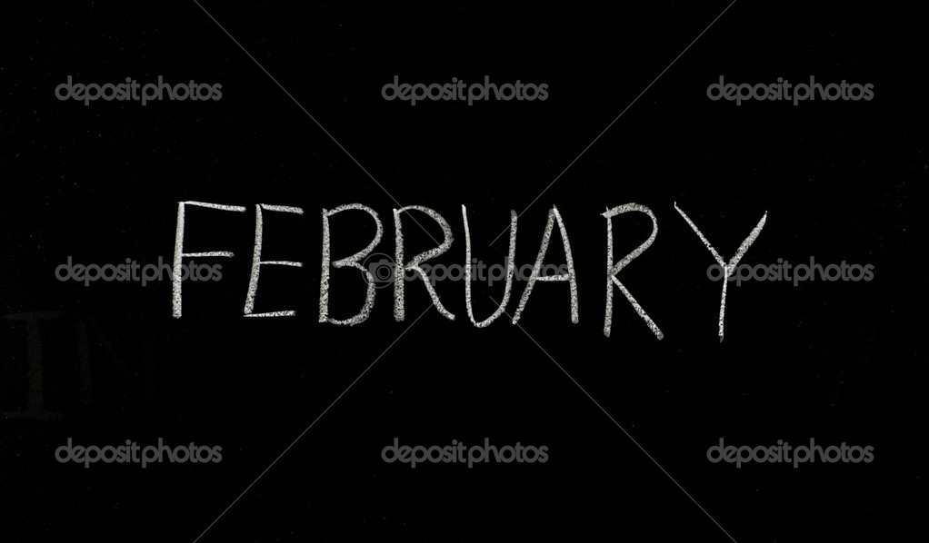 Word "february" on blackboard — Stock Photo © pupunkkop #32598079