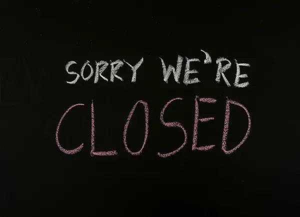 Sorry we are closed on blackboard — Stock Photo, Image