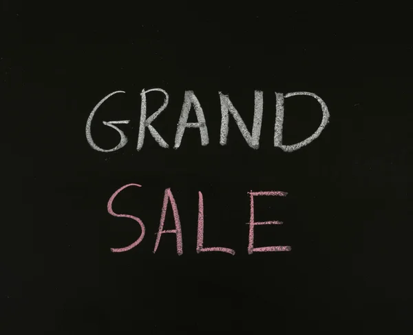 Grand sale drawing on blackboard — Stock Photo, Image