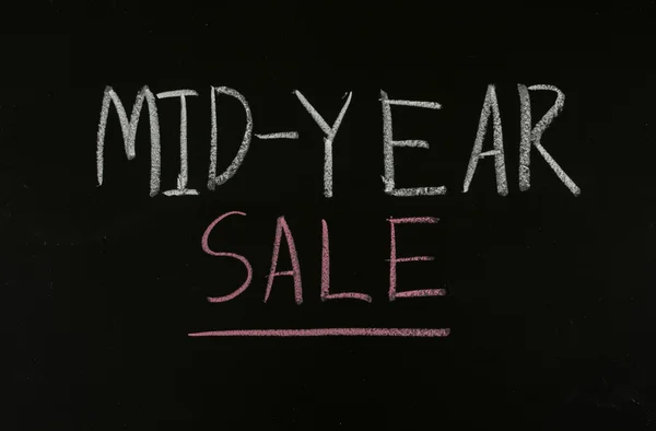 Mid-year sale drawing on blackboard — Stock Photo, Image