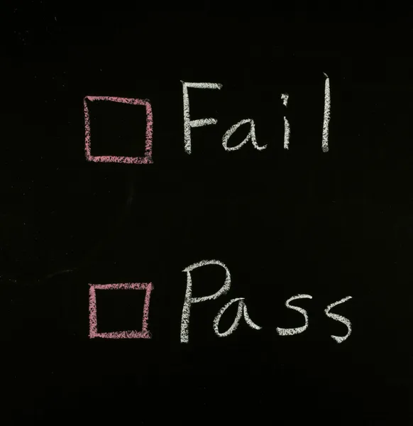 Selecteer fail of pass — Stockfoto