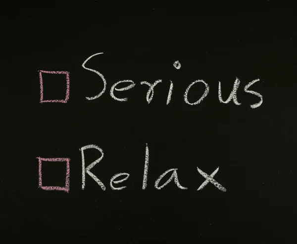 Select serious or relax — Stock Photo, Image