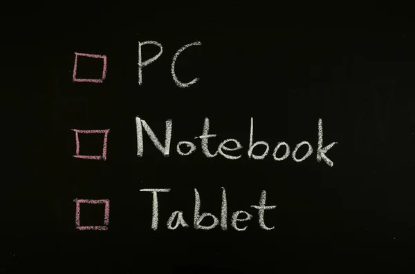 Select pc,notebook or tablet — Stock Photo, Image