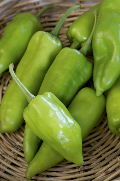 Pepper on basket — Stock Photo, Image