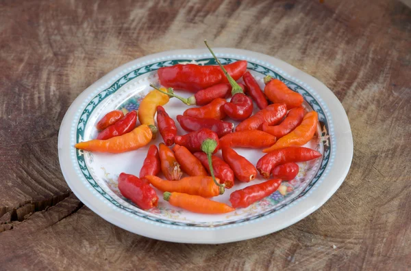 Chilli on dish — Stock Photo, Image